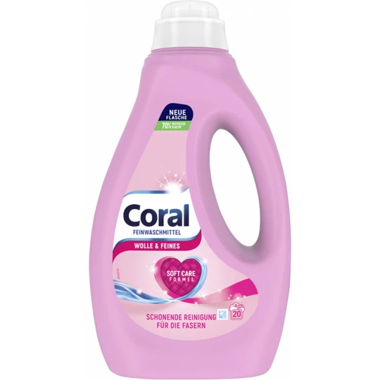 Coral Feinwaschmittel Flüssig Wolle & Feines 1L 20WL 1 Coral Feinwaschmittel Flüssig Wolle & Feines 1L 20WL