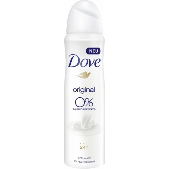 DOVE Deo-Spray Original 0% Aluminiumsalze 150ML 1 DOVE Deo-Spray Original 0% Aluminiumsalze 150ML