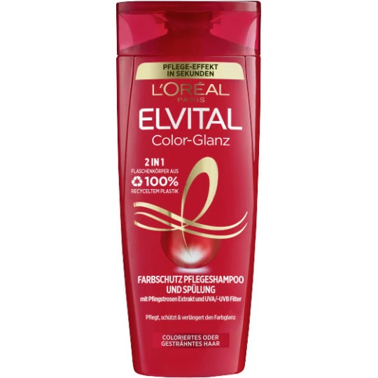 L'Oreal Elvital Color Glanz 2in1 Farbschutz Pflege-Shampoo Und Spülung 300ML 1 L'Oreal Elvital Color Glanz 2in1 Farbschutz Pflege-Shampoo Und Spülung 300ML