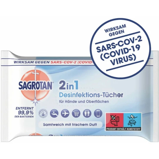 Sagrotan 2in1 Desinfektions-Tücher 15ST 1 Sagrotan 2in1 Desinfektions-Tücher 15ST