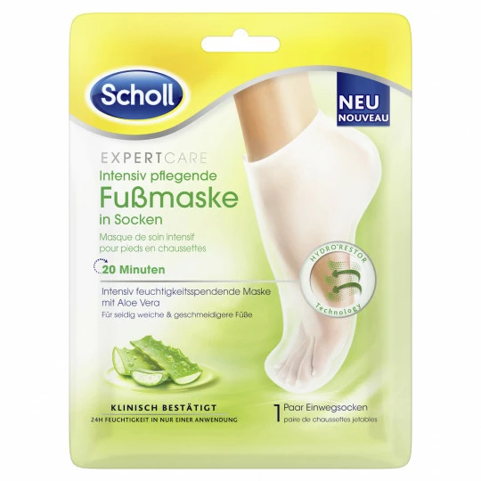 Scholl Expert Care Intensiv Pflegende Fussmaske In Socken Aloe Vera 2ST